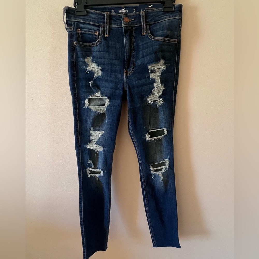 Distressed Blue Jeans